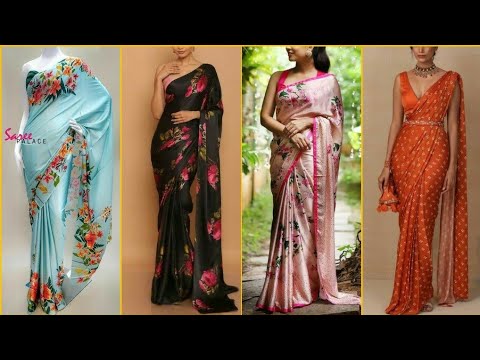 Satin silk saree collection | satin silk saree designs | saree ko kaise style kare | satin