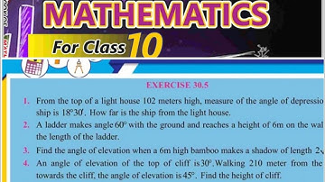 Math class 10 unit 30 exercise 30.5 exercise question 4,5 part02