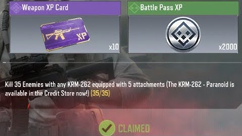 Call Of Duty Mobile Kill 35 Enemies with any KRM-262 equipped with 5 attachments Task Complete