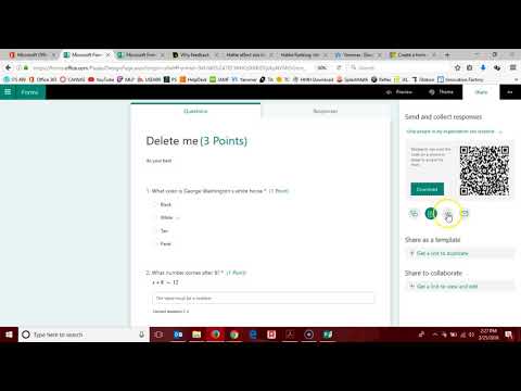 Office 365 Forms - Sharing Options