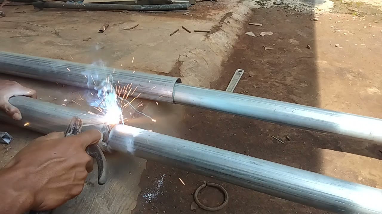 cara membuat tiang nett volyy sistem stell cewe lakilaki// tips and trick welding