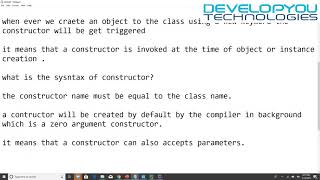 Constructor Part 2@DevelopYou