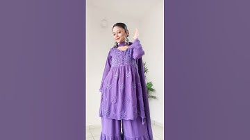 Beautiful gharara set 💜 I am in love #gharara #chikankari #ootd #explore #ytshorts #rakshabandhan