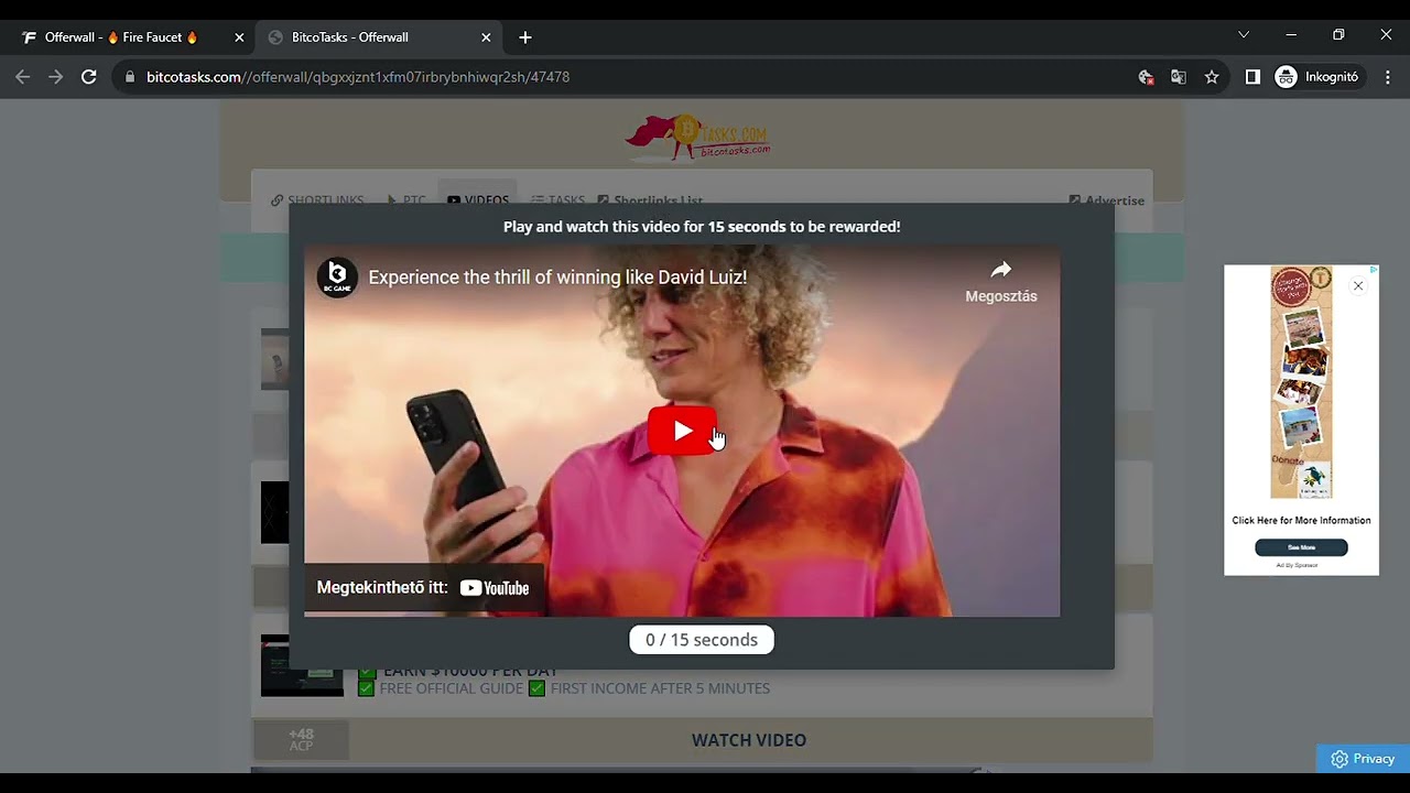 BitcoTasks   Offerwall   PTC + Watch videos