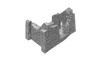 Untextured 3D model of a Temple Ciarán, Clonmacnoise, Ireland