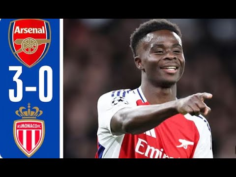 Arsenal 3-0 Monaco | Champions League 24/25 Match Highlights
