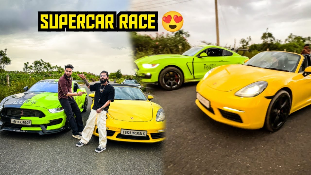 Apni Supercar Mustang Gt Aur Elvish Yadav Ki Porsche Ki Race Mai Kon Jeeta 🚗 ?