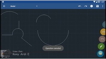 Menggambar Cad dengan android GnaCad 4 Arc