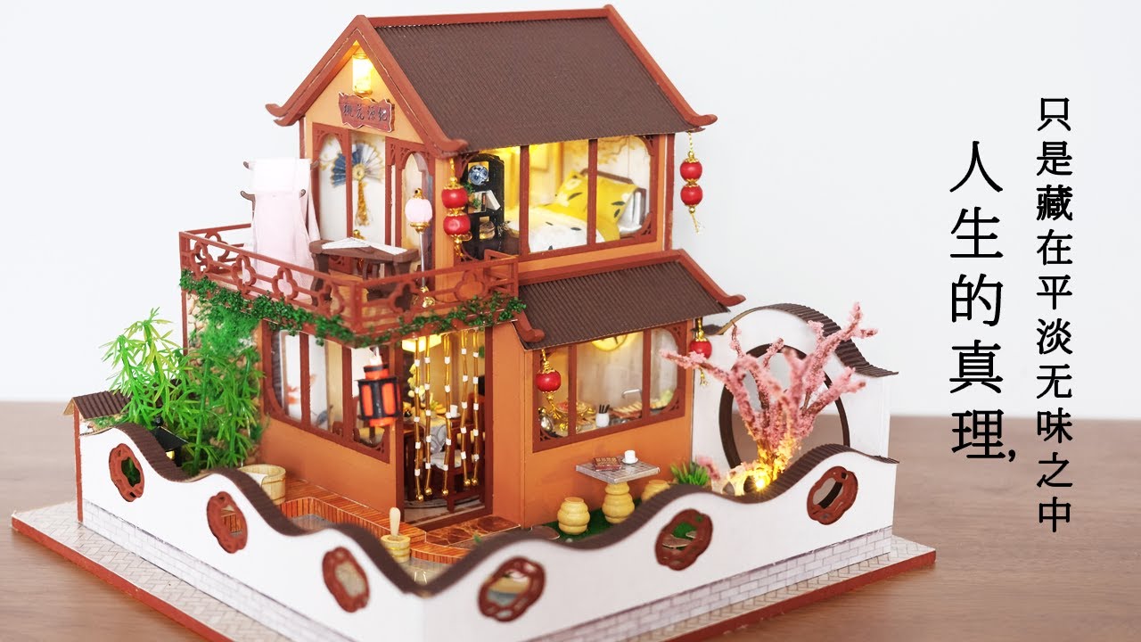 DIY Miniature Dollhouse Kit || Peach Blossom - Chinese Villa with