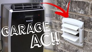 How to install a PORTABLE AC unit in the GARAGE, on a BUDGET!!!