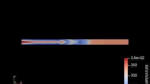 SHOCK TUBE SIMULATION TEMPERATURE CONTOUR ANIMATION