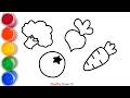 Vegetables Drawing for Kids 🥕🧊 | Learn Colors & Fun 2D Animation Chuchu Draw TV 🎨