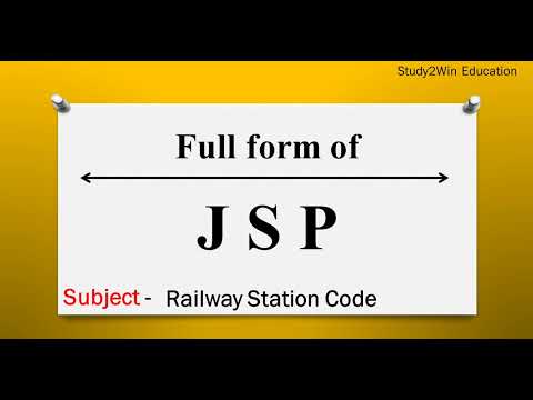 JSP ka full form | Full form of JSP in English | Subject - Railway Station