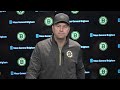 Joe Sacco speaks to the media after being named Interim Head Coach