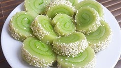 Cara Membuat Kue Mochi Gulung | Resep Kue Mochi Gulung Pandan - Durasi: 11.08. 