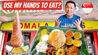 TRYING SOUTH INDIAN FOOD for the First Time in Little India Singapore! 🇸🇬 BEST Banana Leaf Curry!