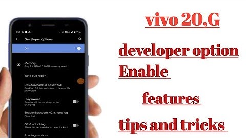 vivo y20 G Developer option Enable setting features how to use