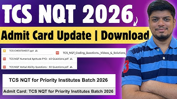 🔥TCS NQT 2026 Admit Card | TCS NQT Admit Card Download | TCS FREE PDF Materials | FREE Mock Test
