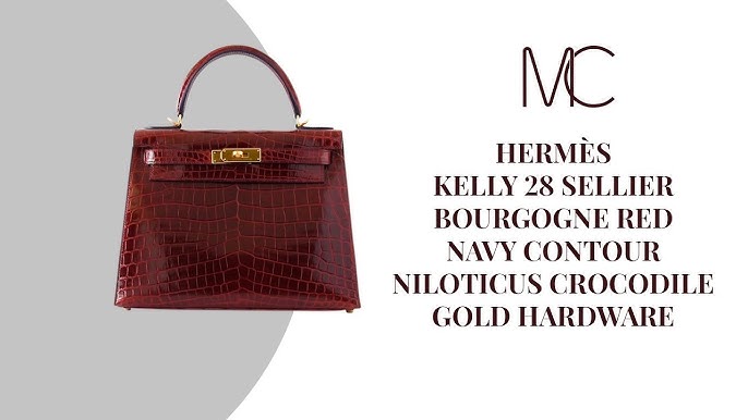 Hermes Kelly Cut Bag Braise Crocodile Gold Hardware Exquisite Lipstick Red