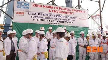 First-steel cut and safety-engagement events at yards for Liza FPSO construction - Long version