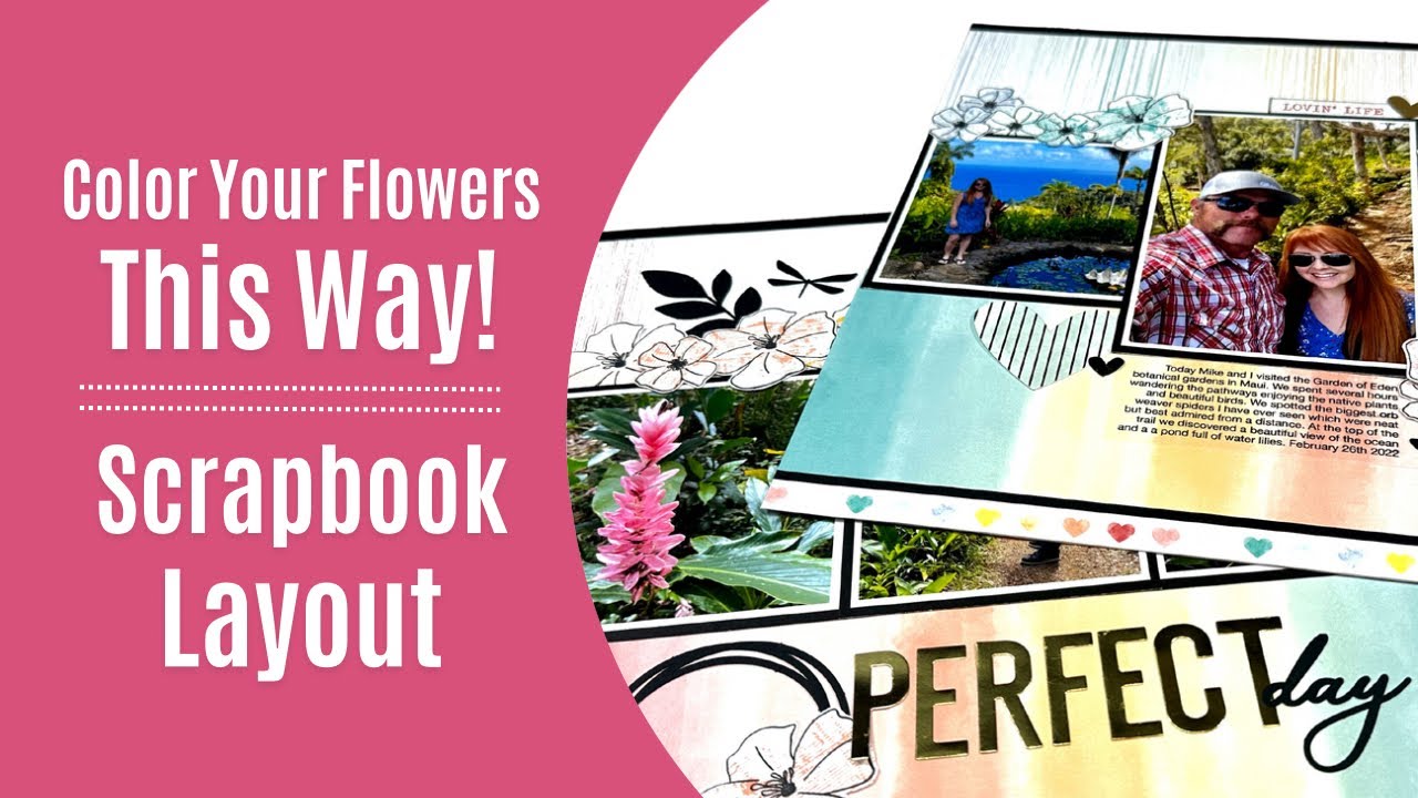 Color Stamped Images This Way / Scrapbook Layout - YouTube