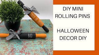 Mini Rolling Pins DIY | Farmhouse Decor DIY | Halloween Decor DIY | How to make mini rolling pins