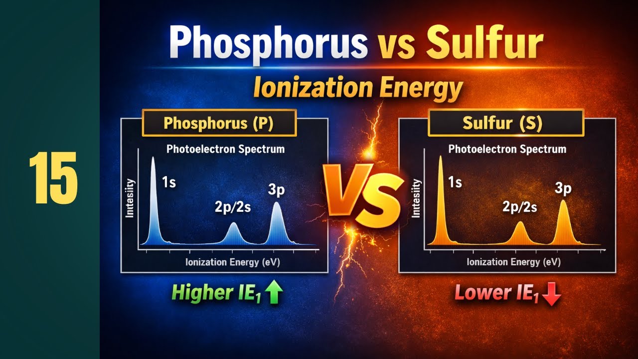 15-First Ionization Energy: Phosphorus vs Sulfur | AP Chemistry | IB Chemistry |General Chemistry