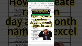 Create random day and month names in excel