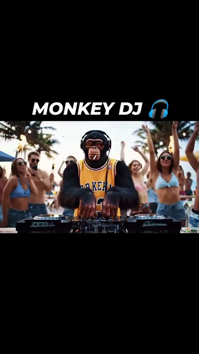 monkey DJ #ai  #aicartoon  #cat #aicartoon #aiart # catlover #animation #catrevenge #viral #cat