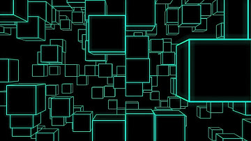 Video Loop HD - Free VJ Loops Download - Green Wireframe Pulsing Cubes