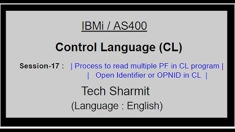 OPNID in  CL program | Open Identifier in CL program  | OPNID  | Reading multiple pf in cl program |