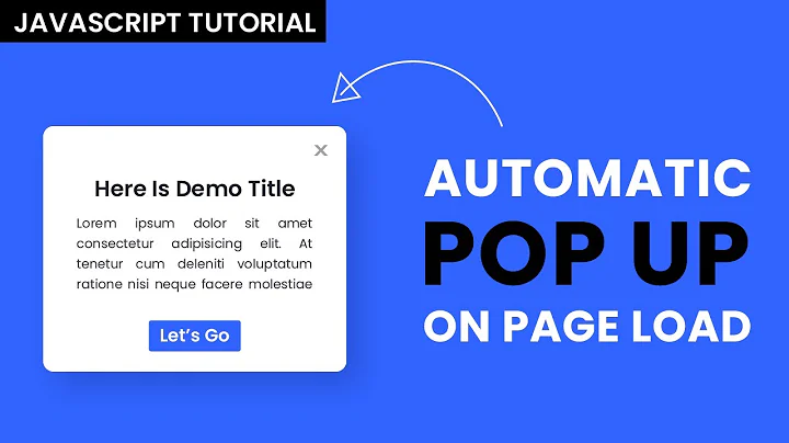 Show Popup Automatically After Page Load Using Javascript