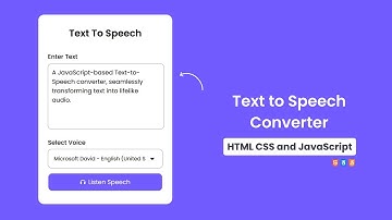 Text to Speech Converter in HTML CSS & Javascript | Code With Harsh