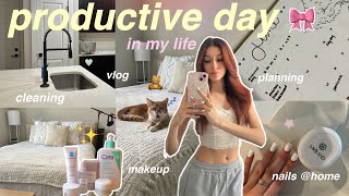 HOW TO GET OUT OF A SLUMP | nails at home, cleaning, planning, productive day in my life