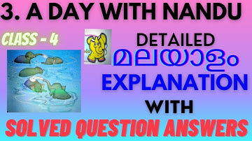 Class 4 / Evs ch - 3 - A day with Nandu / detailed malayalam explanation / solved question answers