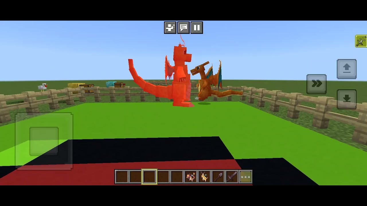 Squirtle fez Charizard vs dragonite no Minecraft