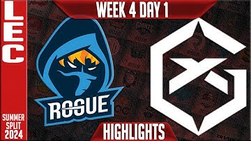 RGE vs GX Highlights | LEC W4D1 Summer 2024 | Rogue vs GiantX Week 4 Day 1