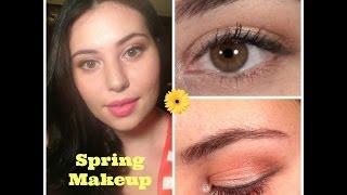 Full Face Spring Makeup Tutorial (light orange smokey eye)