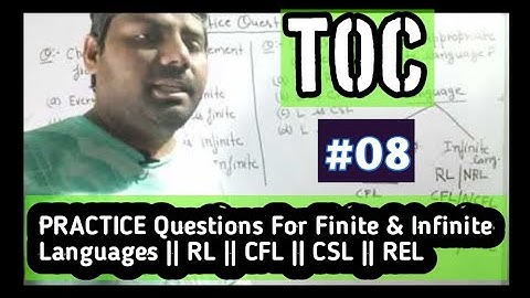 TOC ||8|| HINDI ||Practices Questions For Langages|Finite|Infinite|RL|CFL|CSL|REL|NET| GATE|Sudesh K