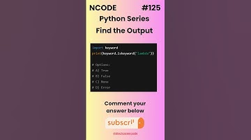 NCODE #125 | Find the Output | Comment your Answer Below | #coding #pythondaily #python #mcqsquiz