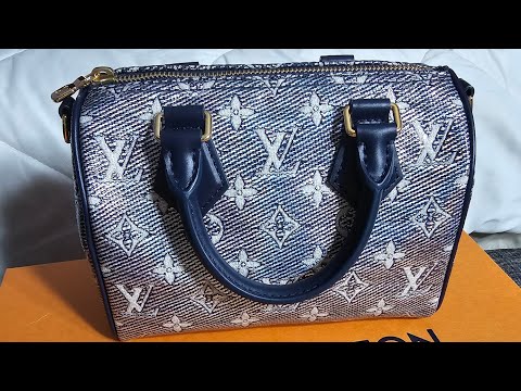 BNIB Louis Vuitton Monoglam Jacquard Rainbow Speedy Bandoulière 20 Blue  M23069