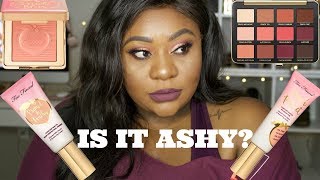 TRYING NEW TOO FACED PEACHES AND CREAM COLLECTION ON DARK SKIN !