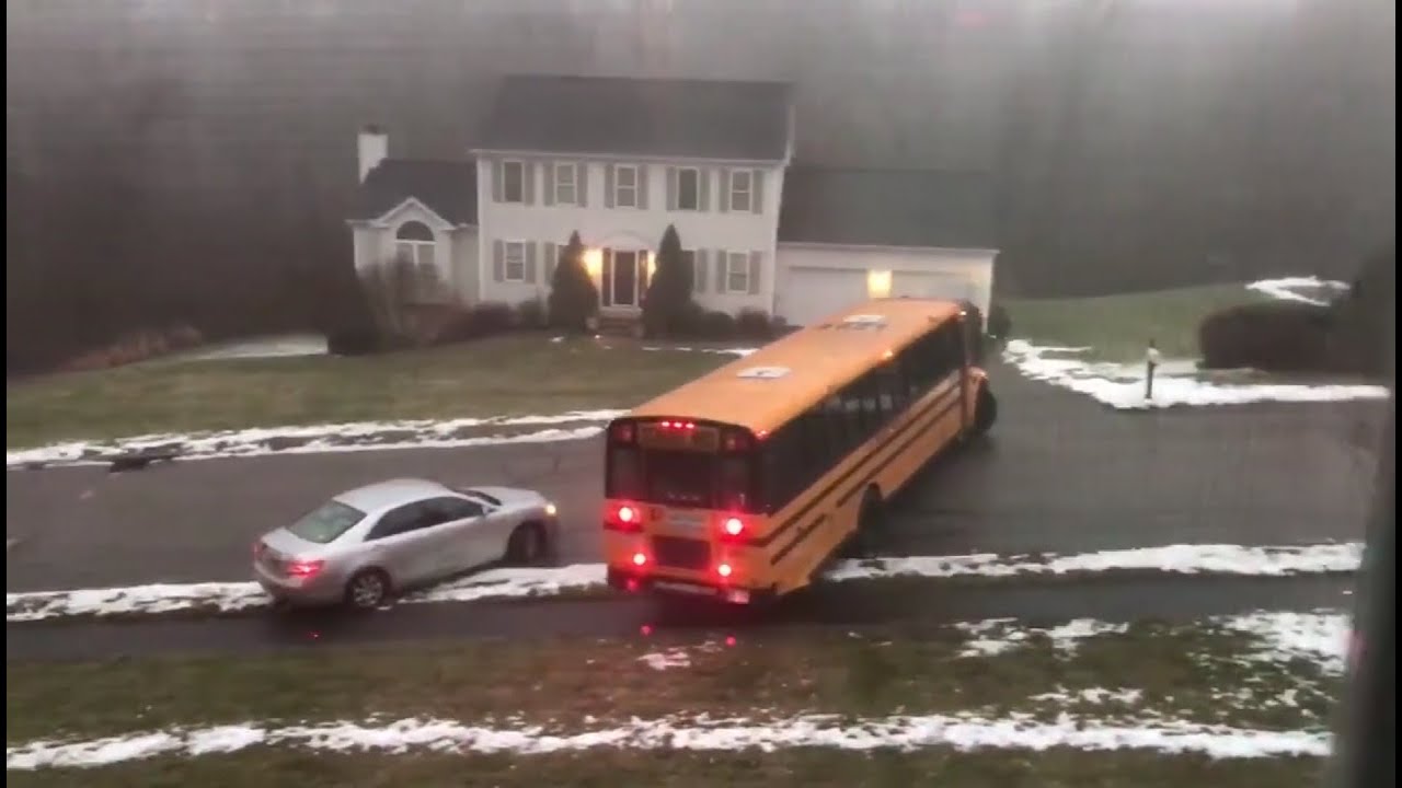 School bus slides down icy road in Massachusetts, crashes into car ...