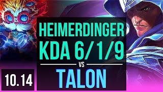 HEIMERDINGER vs TALON (MID) | Rank 5 Heimerdinger, 1.5M mastery points | BR Grandmaster | v10.14
