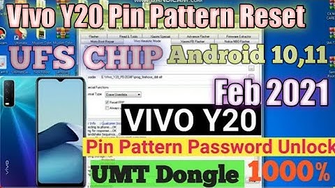 Vivo Y20 pin pattern Unlock Done UFS CHIP || Vivo Y20 Password reset By UMT