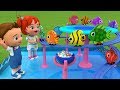 Color Fishes Slider Toy Set - Learning Numbers for Children with Babies Fun Play Toys 3D Kids