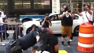 Peaceful Protestor arrested by NYC Police BLM Black lives matter Bevelyn Beatty Jesus Matters art