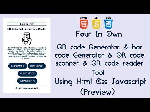 Qrcode,barcode generator,qrcode scanner,reader tool using html css javascript preview ||4 in 1 tools