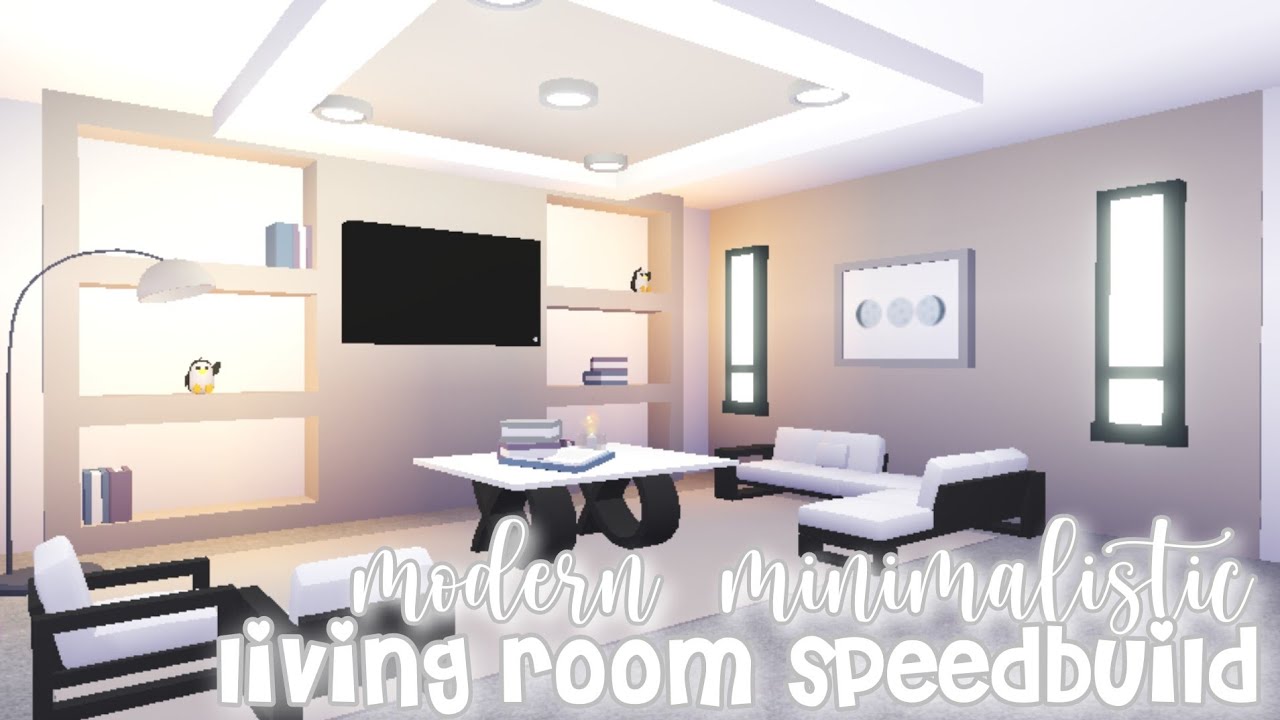 Modern Minimalistic Futuristic House Living Room Speed Build Roblox Adopt Me Youtube - roblox living room