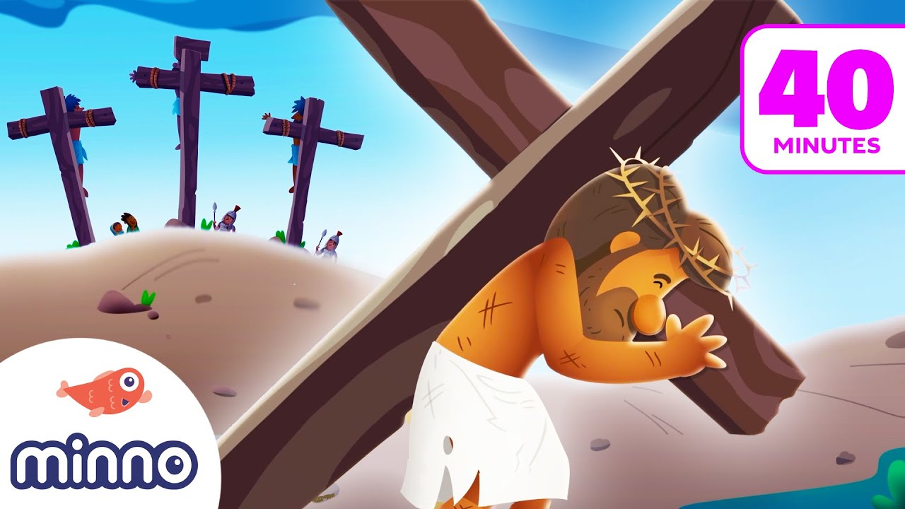 The Story of Jesus Death for Kids PLUS 7 More Cartoon Bible Stories for Kids